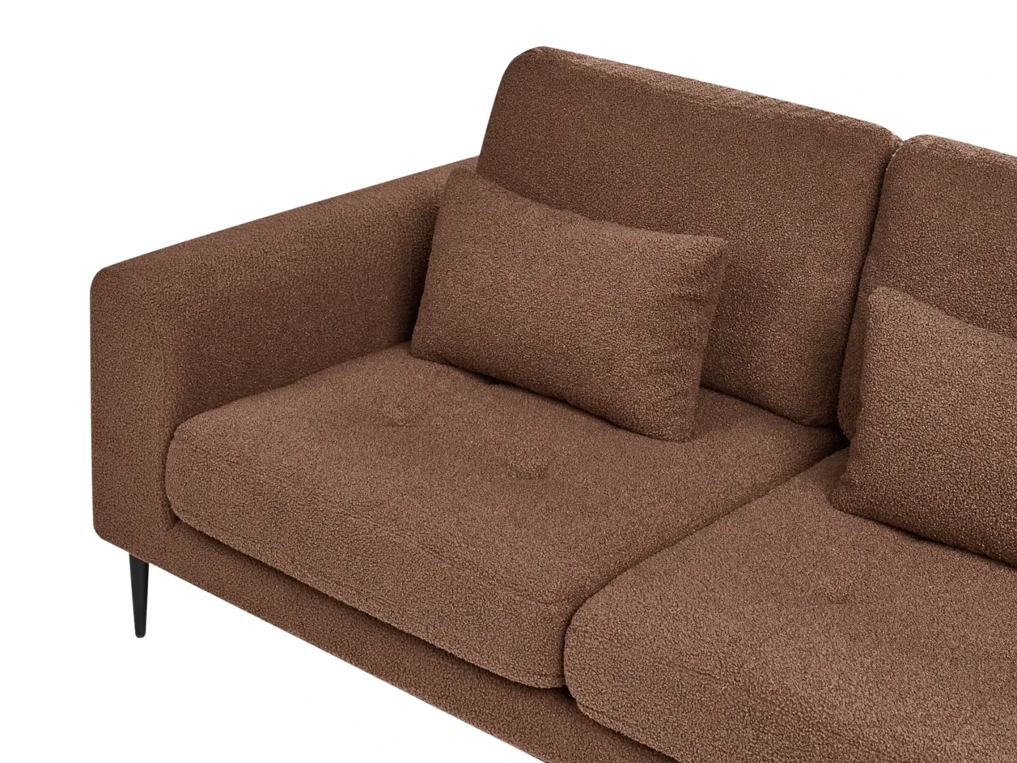 Hjørnesofa 3 personers FLAM Boucle Brun Venstrevendt