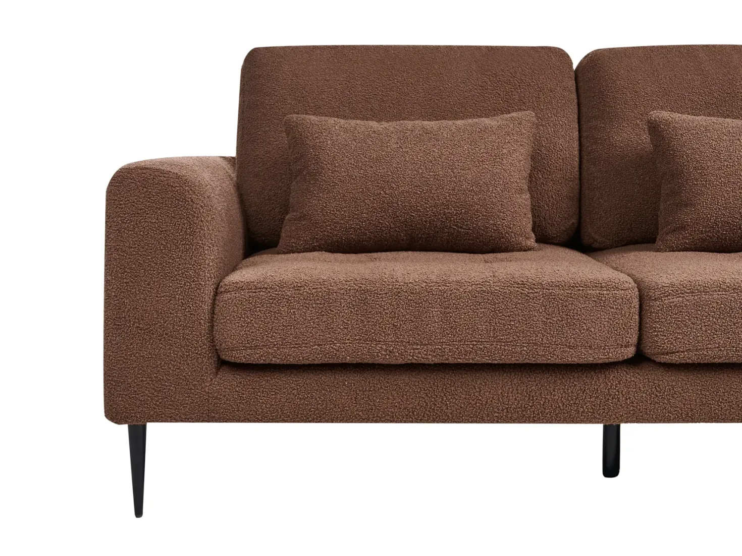 Hjørnesofa 3 personers FLAM Boucle Brun Venstrevendt