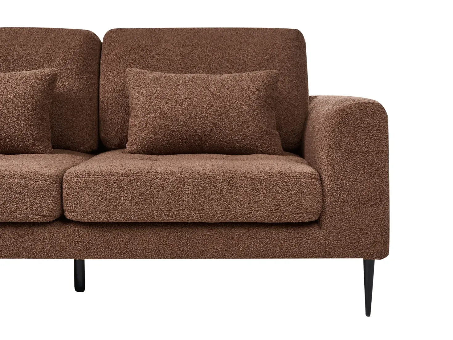 Hjørnesofa 3 personers FLAM Boucle Brun Højrevendt