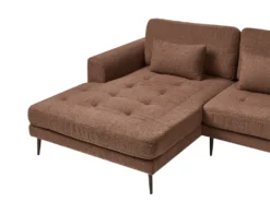 Hjørnesofa 3 personers FLAM Boucle Brun Højrevendt