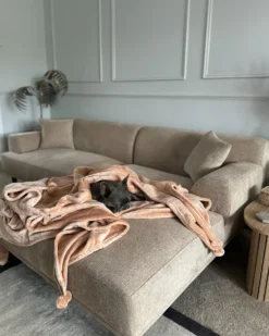Hjørnesofa 3 personers HOLT Beige Venstrevendt