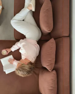 Hjørnesofa 3 personers SATER Brun Venstrevendt