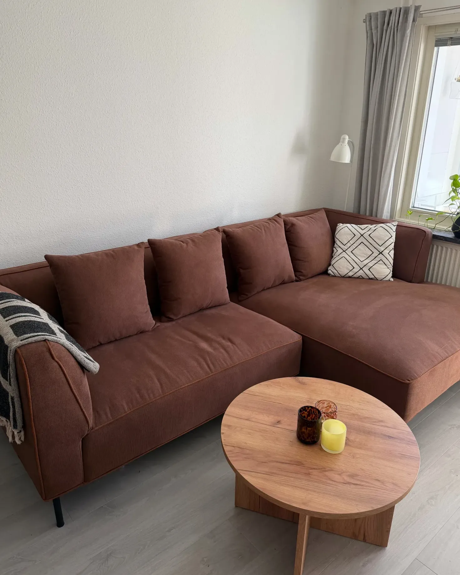 Hjørnesofa 3 personers SATER Brun Venstrevendt