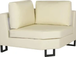 Hjørnesofa 6 personers STOCKHOLM Ægte læder Lys Beige Venstrevendt