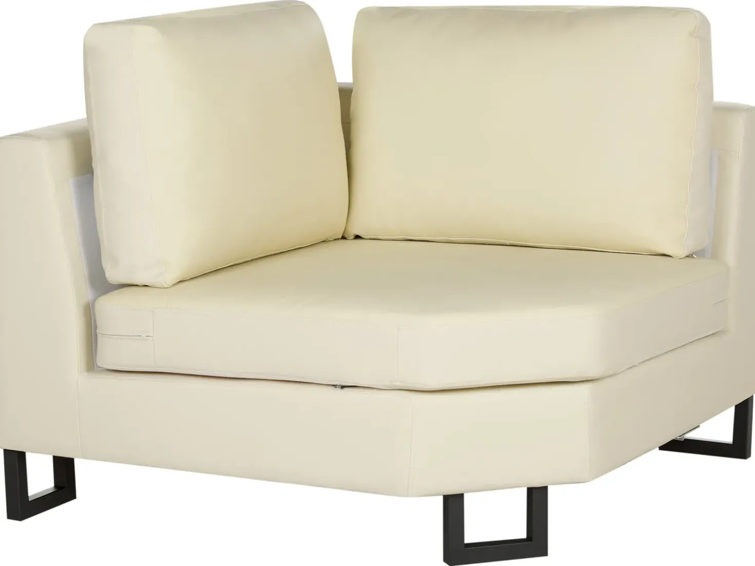 Hjørnesofa 6 personers STOCKHOLM Ægte læder Lys Beige Venstrevendt