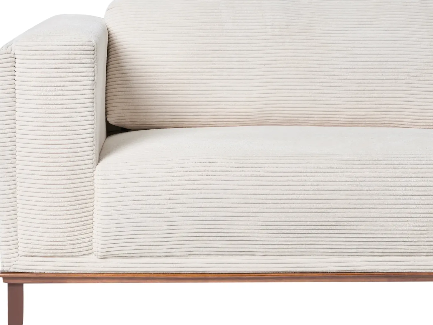Hjørnesofa 4 personers VENG Fløjl Lys Beige Venstrevendt