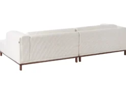 Hjørnesofa 4 personers VENG Fløjl Lys Beige Venstrevendt