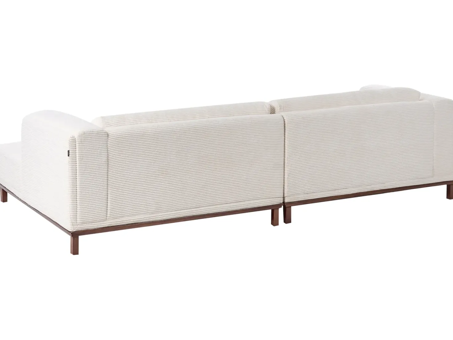 Hjørnesofa 4 personers VENG Fløjl Lys Beige Venstrevendt