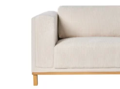 Hjørnesofa 5 personers VENG Fløjl Lys Beige Venstrevendt