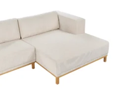 Hjørnesofa 5 personers VENG Fløjl Lys Beige Venstrevendt