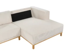 Hjørnesofa 5 personers VENG Fløjl Lys Beige Venstrevendt