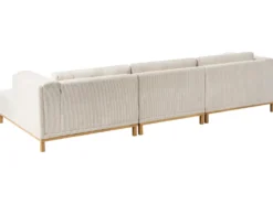 Hjørnesofa 5 personers VENG Fløjl Lys Beige Venstrevendt