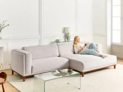 Hjørnesofa 4 personers VENG Lys Beige Venstrevendt