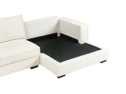 Hjørnesofa RENDERS Boucle Cremehvid med fodskammel Venstrevendt