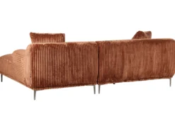 Hjørnesofa STENUM Fløjl Brun Højrevendt