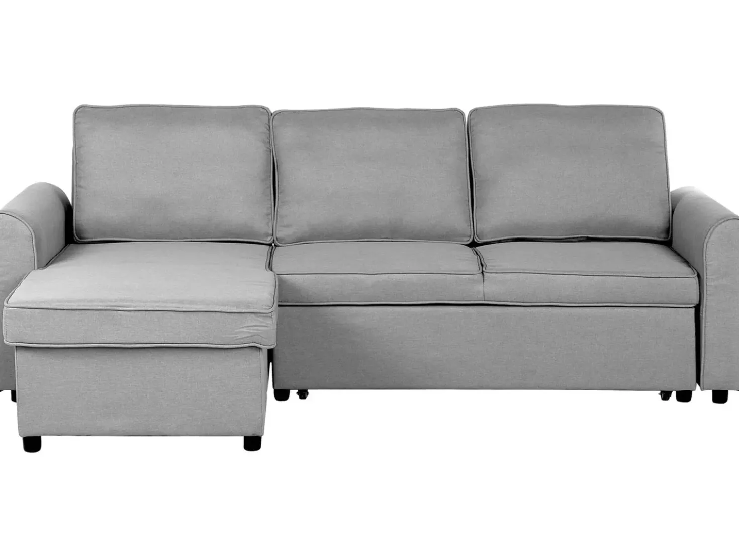 Hjørnesovesofa 3 personers NESNA Lysegrå med opbevaring Højrevendt