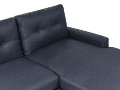 Hjørnesovesofa 4 personers FLAKK Navy Blå med opbevaring Venstrevendt