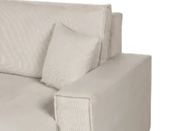 Hjørnesovesofa 3 personers ABACKA Fløjl Beige Venstrevendt
