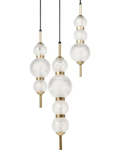 Hængelampe med 3 lys ARAS LED Glas Guld