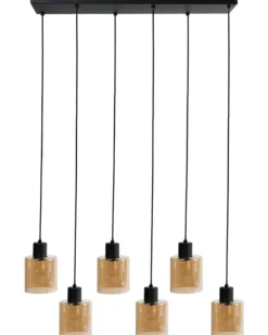 Hængelampe med 6 lys KITARE Glas Beige