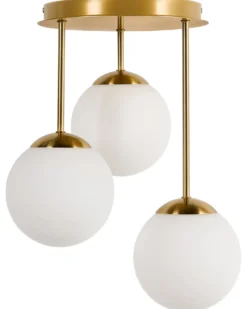 Hængelampe med 3 lys RIANA Glas Metal Messing