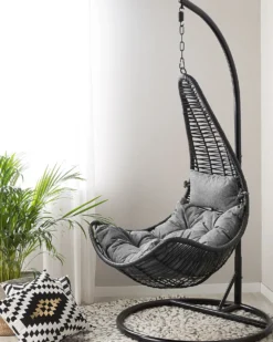 Hængestol ATRI II PE-rattan Sort