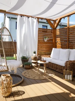 Hængestol med stativ ALBA PE-rattan Sort