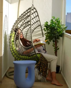 Hængestol med stativ ARPINO PE-rattan Beige