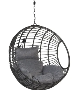 Hængestol med stativ ASPIO PE-rattan Sort