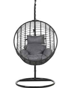 Hængestol med stativ ASPIO PE-rattan Sort