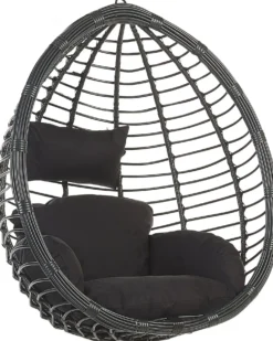 Hængestol TOLLO PE-rattan Sort