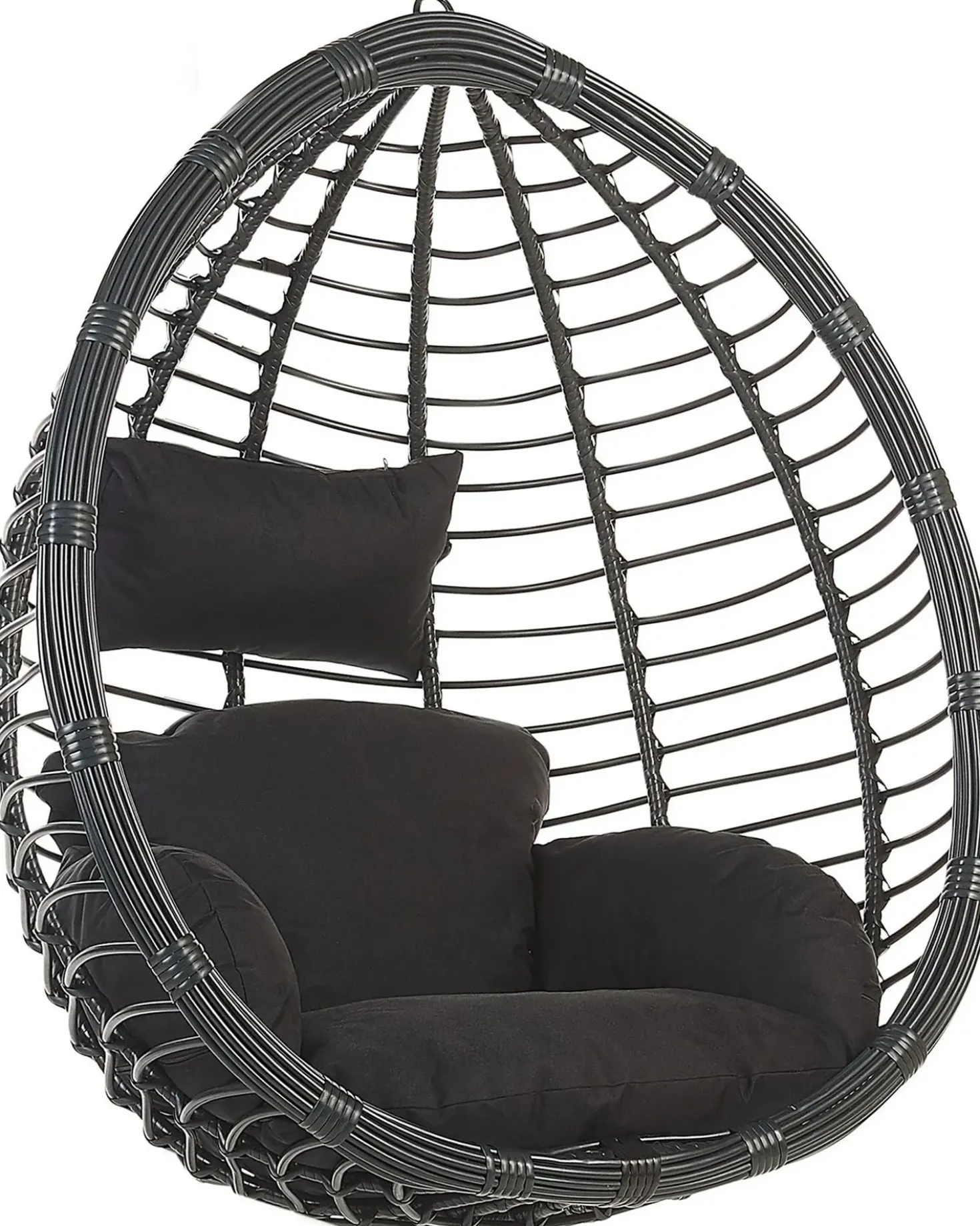 Hængestol TOLLO PE-rattan Sort