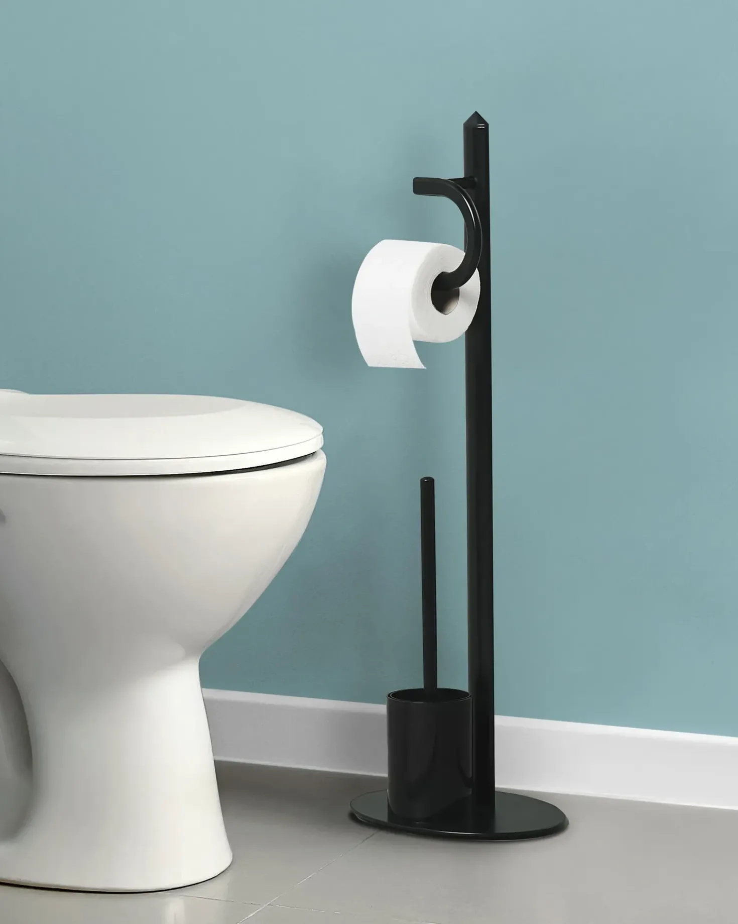 Holder til toiletpapir og -børste SARTO Metal Sort