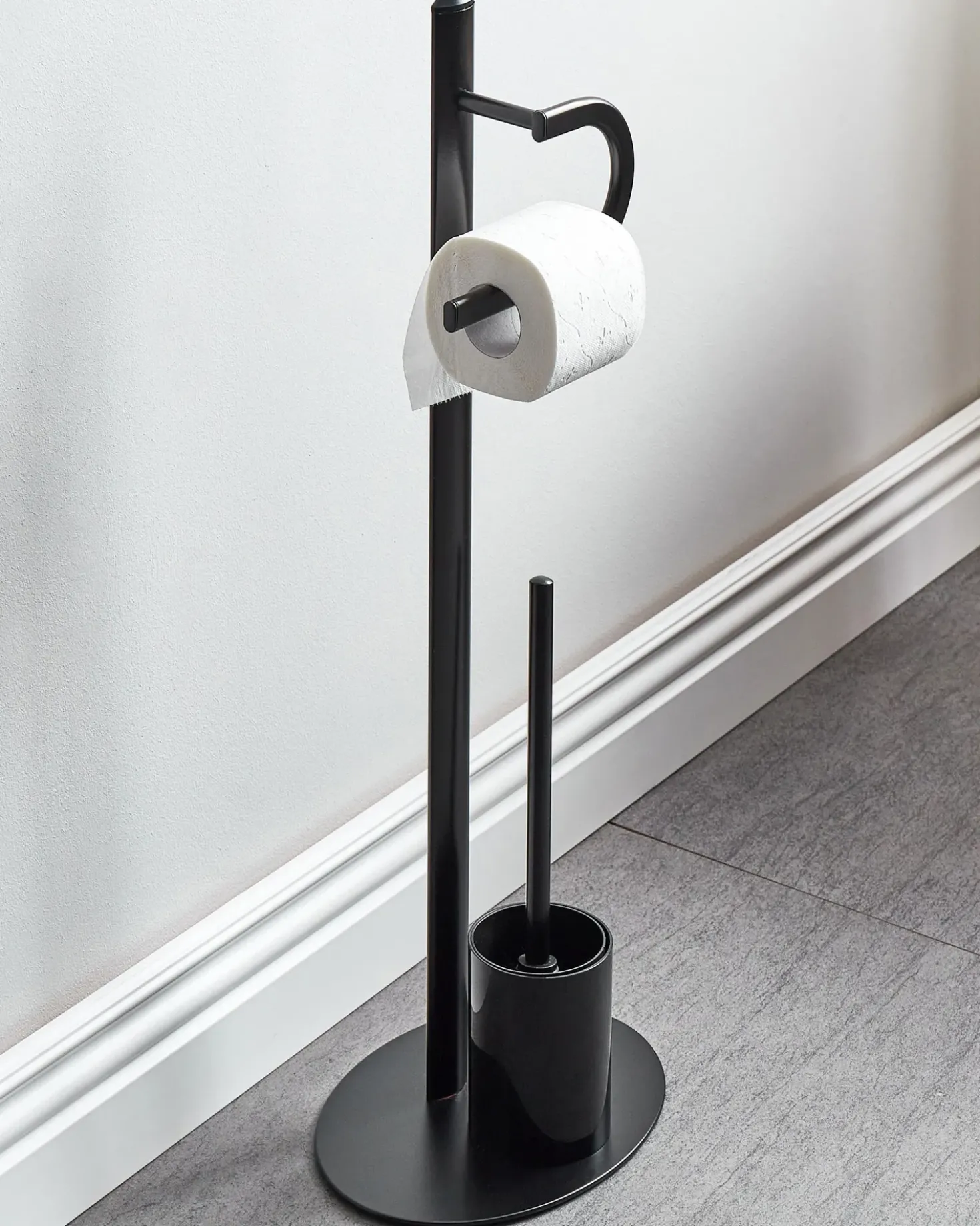Holder til toiletpapir og -børste SARTO Metal Sort