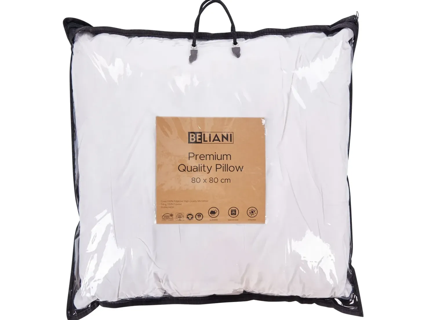 Hovedpude PELISTER Høj Microfiber 80 x 80 cm Hvid