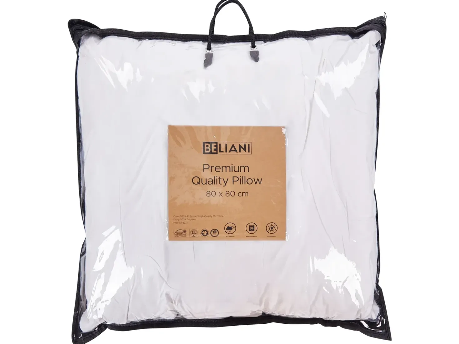 Hovedpude PELISTER Lav Microfiber 80 x 80 cm Hvid