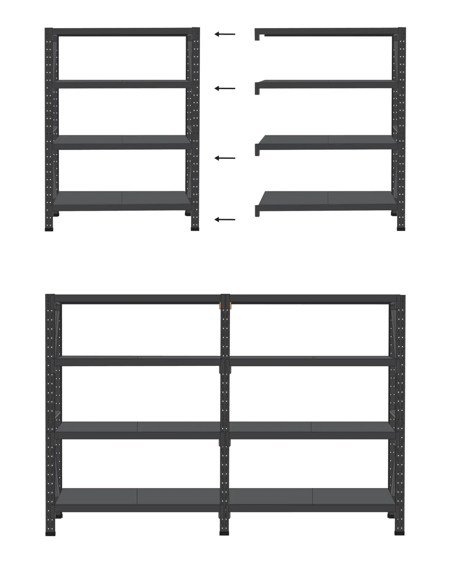 Hylder til garagen FIUGGI Metal 200 cm 200 cm Sort