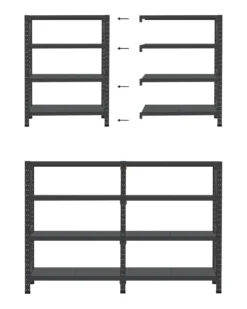 Hylder til garagen FIUGGI Metal 200 cm 150 cm Sort