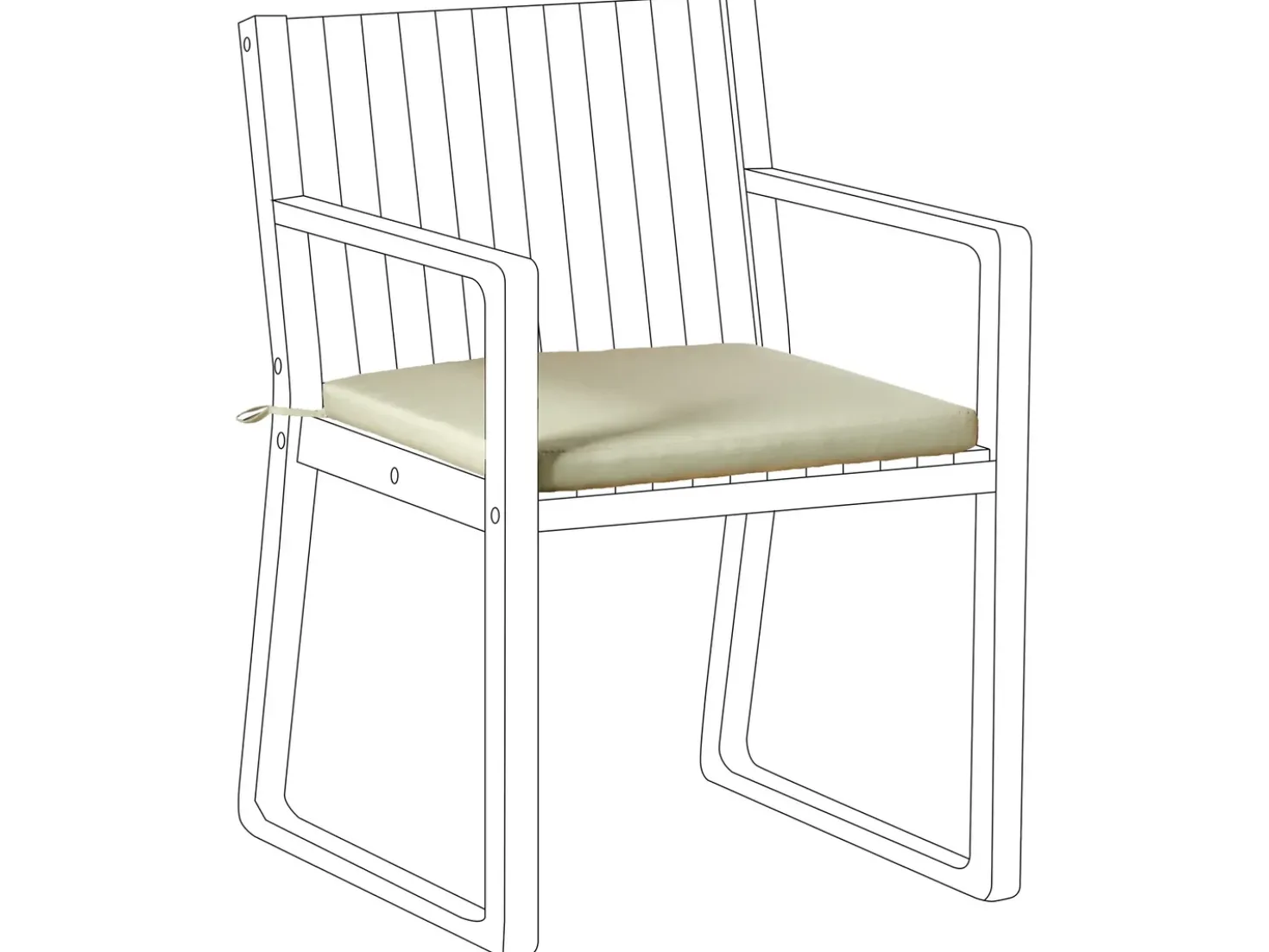 Hynde til havestol SASSARI PREMIUM 46 x 46 cm Lysegrøn