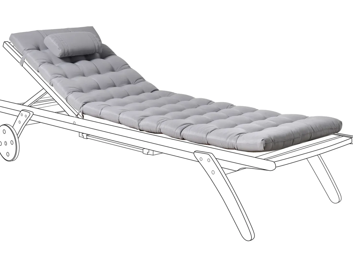 Hynde til liggestol CESANA PREMIUM 192 x 56 cm Lysegrå