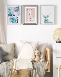 Indrammede plakater AGENA Blomster motiv 30 x 40 cm Blå