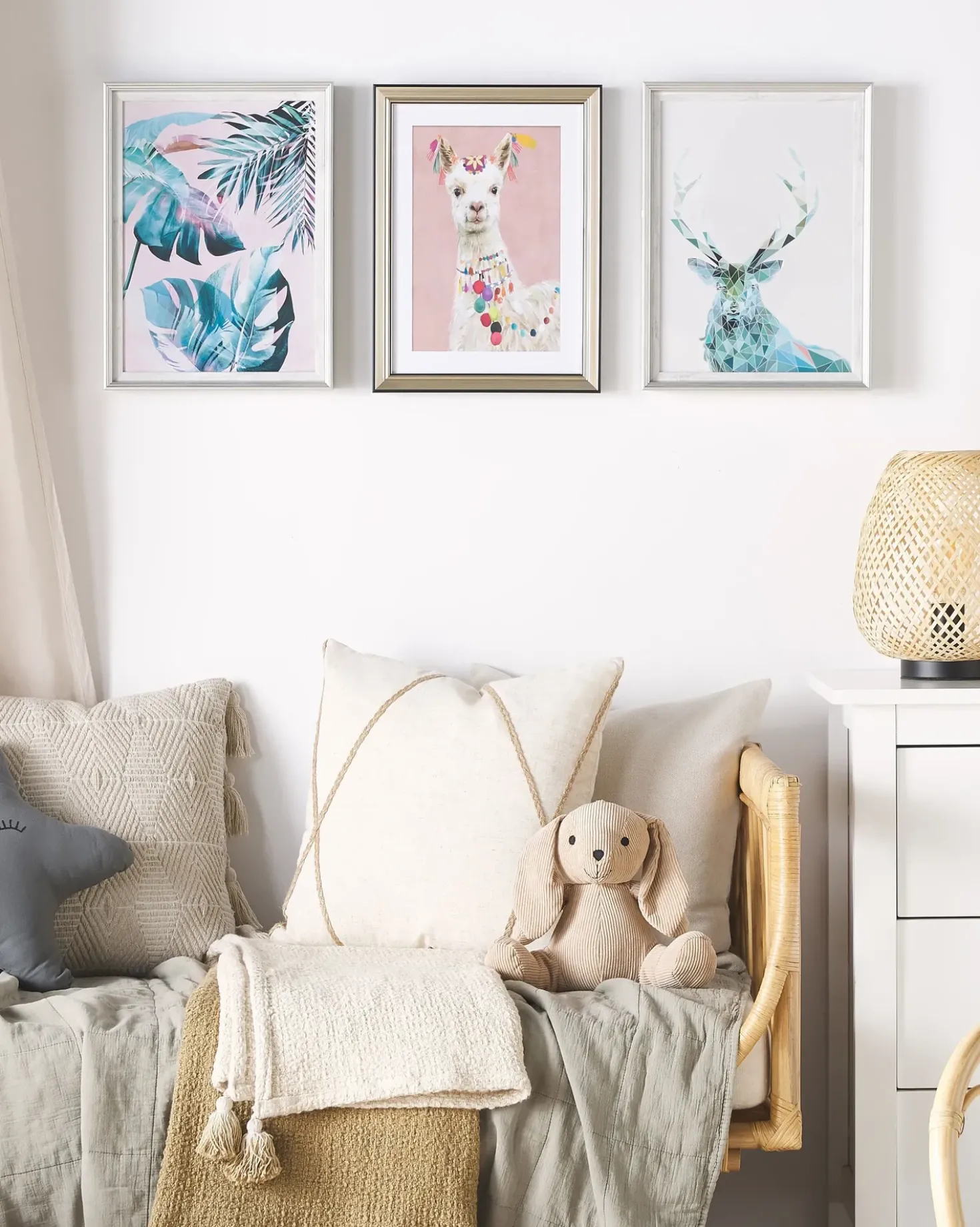 Indrammede plakater AGENA Blomster motiv 30 x 40 cm Blå