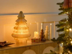 Juledekoration Bordlampe DREVJA Juletræ 51 cm Beige