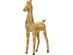 Juledekoration LED AKUREYRI Rensdyr 110 cm Guld