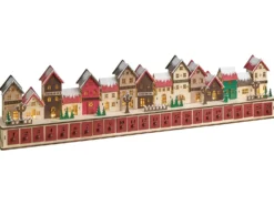 Juledekoration LED ASPERN Adventskalender 18 cm Rød