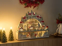 Juledekoration LED BOLKESJO 39 cm Lysebrun
