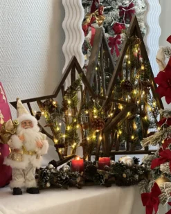 Juledekoration LED DOKKA Stjerne 46 cm Brun