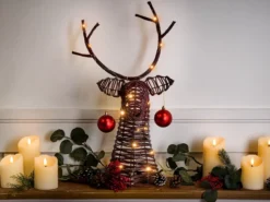 Juledekoration LED DYBESO Rensdyr 60 cm Mørkebrun