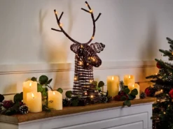 Juledekoration LED DYBESO Rensdyr 60 cm Mørkebrun