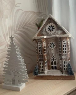 Juledekoration LED FEMAN Rensdyr Juletræ 36 cm Hvid